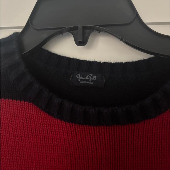 John Galt/Brandy Melville Brianna Striped Sweater Navy and Red - Picture 3 of 4